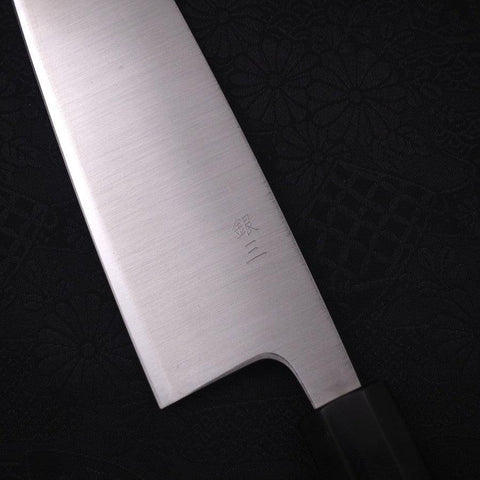 Santoku Silver Steel #3 Poli Manche en Buffle et Magnolia 165mm-[Musashi]-[Couteaux de cuisine japonais]