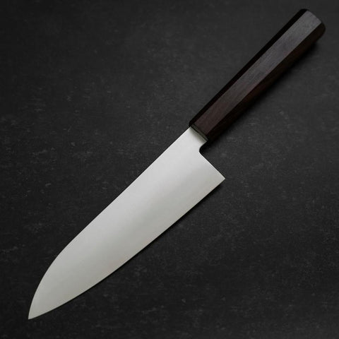 Santoku Silver Steel #3 Poli Manche en Ébène 180mm-[Musashi]-[Couteaux de cuisine japonais]