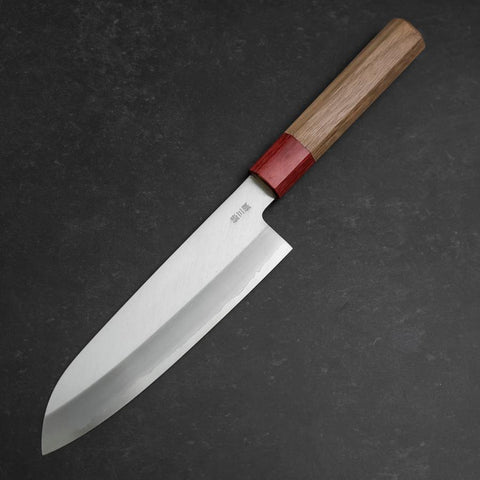 Santoku Silver Steel #3 Poli Manche en Noyer 165mm-[Musashi]-[Couteaux de cuisine japonais]