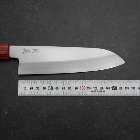 Santoku Silver Steel #3 Poli Manche en Noyer 165mm-[Musashi]-[Couteaux de cuisine japonais]