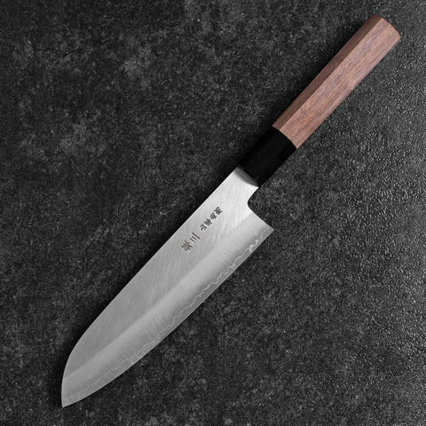 Santoku Silver Steel #3 Polished Buffalo Walnut Handle 170mm (6.7”)-[Musashi]-[Couteaux de cuisine japonais]