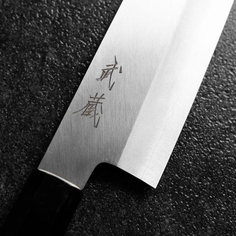 Santoku Silver Steel #3 Polished Buffalo Walnut Handle 170mm (6.7”)-[Musashi]-[Couteaux de cuisine japonais]