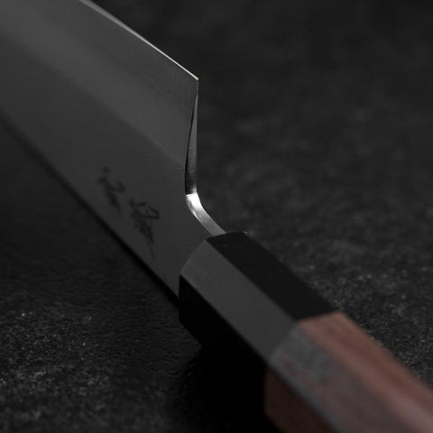 Santoku Silver Steel #3 Polished Buffalo Walnut Handle 170mm (6.7”)-[Musashi]-[Couteaux de cuisine japonais]