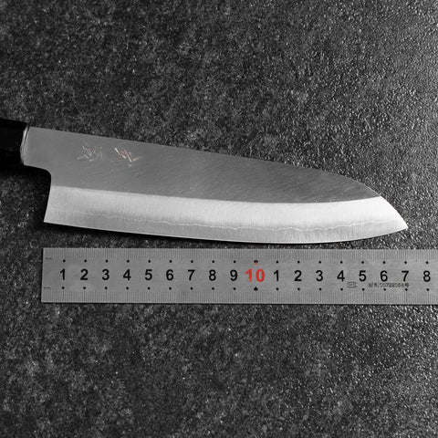 Santoku Silver Steel #3 Polished Buffalo Walnut Handle 170mm (6.7”)-[Musashi]-[Couteaux de cuisine japonais]