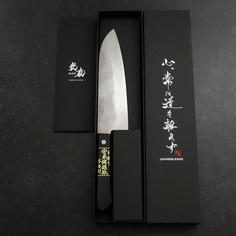 Santoku Silver Steel #3 Polished Poplar 165mm-[Musashi]-[Couteaux de cuisine japonais]