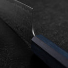 Santoku Silver Steel #3 Tsuchime Damas Manche Urushi Bleu Sombre 170mm-[Musashi]-[Couteaux de cuisine japonais]