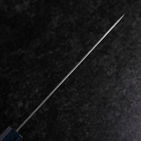 Santoku Silver Steel #3 Tsuchime Damas Manche Urushi Bleu Sombre 170mm-[Musashi]-[Couteaux de cuisine japonais]
