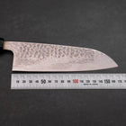 Santoku Silver Steel #3 Tsuchime Damas Manche en Buffle et Ébène 170mm-[Musashi]-[Couteaux de cuisine japonais]