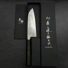 Santoku Silver Steel #3 Tsuchime Damas Manche en Buffle et Ébène 170mm-[Musashi]-[Couteaux de cuisine japonais]
