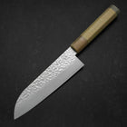 Santoku Silver Steel #3 Tsuchime Damas Manche en Buffle et Magnolia 170mm-[Musashi]-[Couteaux de cuisine japonais]