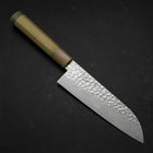 Santoku Silver Steel #3 Tsuchime Damas Manche en Buffle et Magnolia 170mm-[Musashi]-[Couteaux de cuisine japonais]
