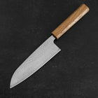 Santoku Silver Steel #3 Tsuchime Damas Manche en Chêne 165mm-[Musashi]-[Couteaux de cuisine japonais]