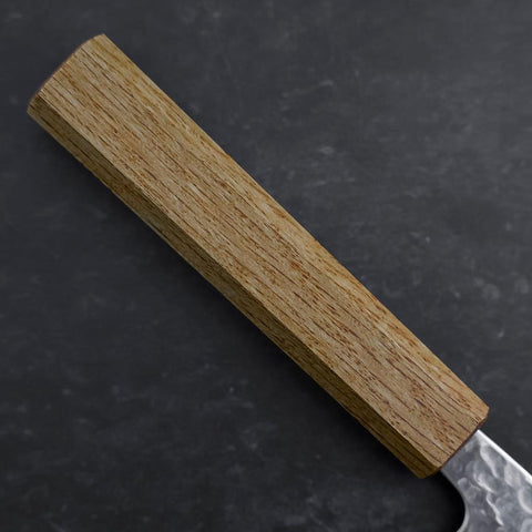 Santoku Silver Steel #3 Tsuchime Damas Manche en Chêne 165mm-[Musashi]-[Couteaux de cuisine japonais]