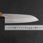 Santoku Silver Steel #3 Tsuchime Damas Manche en Chêne 165mm-[Musashi]-[Couteaux de cuisine japonais]