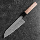 Santoku Silver Steel #3 Tsuchime Damas Manche en Noyer 170mm-[Musashi]-[Couteaux de cuisine japonais]