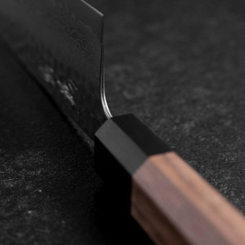 Santoku Silver Steel #3 Tsuchime Damas Manche en Noyer 170mm-[Musashi]-[Couteaux de cuisine japonais]