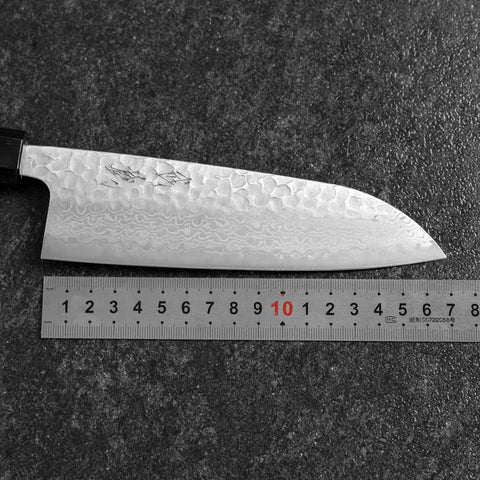 Santoku Silver Steel #3 Tsuchime Damas Manche en Noyer 170mm-[Musashi]-[Couteaux de cuisine japonais]