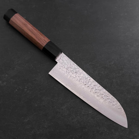 Santoku Silver Steel #3 Tsuchime Damas Manche en Noyer 170mm-[Musashi]-[Couteaux de cuisine japonais]