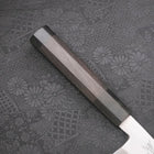 Santoku Simple-Tranchant White Steel #2 Kasumi Manche en Buffle et Ébène 180mm-[Musashi]-[Couteaux de cuisine japonais]