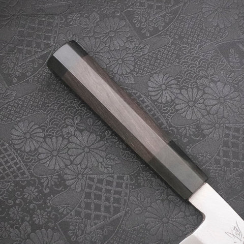 Santoku Simple-Tranchant White Steel #2 Kasumi Manche en Buffle et Ébène 180mm-[Musashi]-[Couteaux de cuisine japonais]