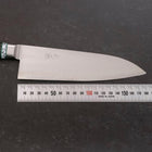 Santoku Stainless Clad Blue Steel #2 Poli Manche en Turquoise et Micarta Vert 180mm-[Musashi]-[Couteaux de cuisine japonais]