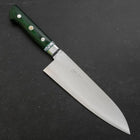 Santoku Stainless Clad Blue Steel #2 Poli Manche en Turquoise et Micarta Vert 180mm-[Musashi]-[Couteaux de cuisine japonais]
