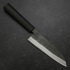 Santoku Stainless Clad Blue Steel #2 Kurouchi Rubber Handle 165mm-[Musashi]-[Japanese-Kitchen-Knives]