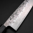 Santoku Sweden Stainless Steel Nashiji Washi Damascus Dark Blue Urushi Handle 165mm (6.5”)-[Musashi]-[Japanese-Kitchen-Knives]