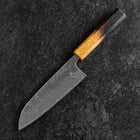 Santoku Sweden Steel Miroir Nashiji Washi Damas Manche Yaki Urushi 165mm-[Musashi]-[Couteaux de cuisine japonais]