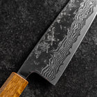 Santoku Sweden Steel Miroir Nashiji Washi Damas Manche Yaki Urushi 165mm-[Musashi]-[Couteaux de cuisine japonais]
