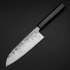 Santoku Sweden Steel Nashiji Washi Damas Manche Urushi Bleu Sombre 165mm-[Musashi]-[Couteaux de cuisine japonais]