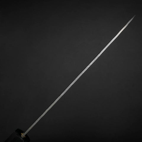 Santoku Sweden Steel Nashiji Washi Damas Manche Urushi Bleu Sombre 165mm-[Musashi]-[Couteaux de cuisine japonais]