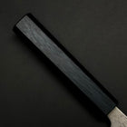 Santoku Sweden Steel Nashiji Washi Damas Manche Urushi Bleu Sombre 165mm-[Musashi]-[Couteaux de cuisine japonais]