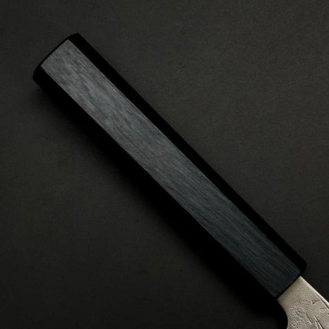 Santoku Sweden Steel Nashiji Washi Damas Manche Urushi Bleu Sombre 165mm-[Musashi]-[Couteaux de cuisine japonais]