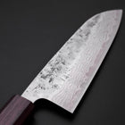 Santoku Sweden Steel Nashiji Washi Damas Manche Urushi Pourpre 165mm-[Musashi]-[Couteaux de cuisine japonais]