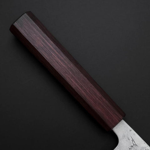 Santoku Sweden Steel Nashiji Washi Damas Manche Urushi Pourpre 165mm-[Musashi]-[Couteaux de cuisine japonais]