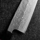 Santoku Sweden Steel Nashiji Washi Damas Manche en Noyer Noir 165mm-[Musashi]-[Couteaux de cuisine japonais]