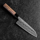 Santoku Sweden Steel Nashiji Washi Damas Manche en Noyer Noir 165mm-[Musashi]-[Couteaux de cuisine japonais]