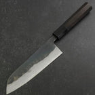 Santoku V-Toku 2 Kurouchi Damas Manche en Buffle et Ébène 165mm-[Musashi]-[Couteaux de cuisine japonais]