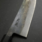 Santoku V-Toku 2 Kurouchi Damas Manche en Buffle et Ébène 165mm-[Musashi]-[Couteaux de cuisine japonais]