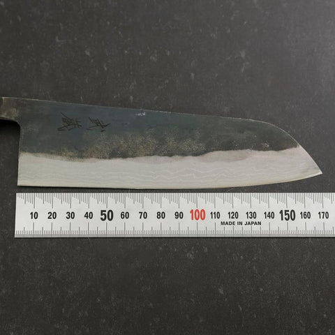 Santoku V-Toku 2 Kurouchi Damas Manche en Buffle et Ébène 165mm-[Musashi]-[Couteaux de cuisine japonais]