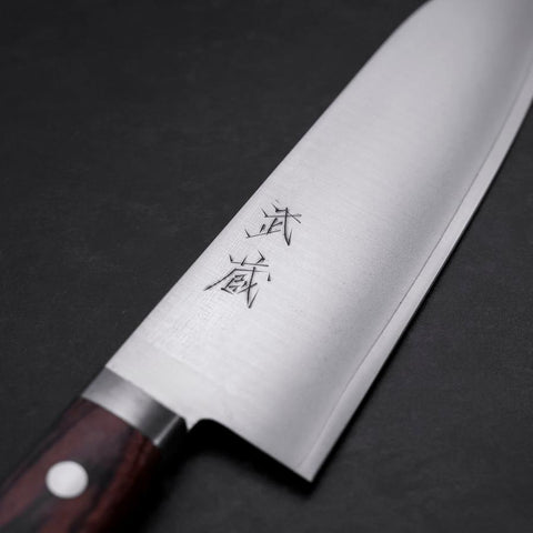 Santoku VG-1 Bokashi Manche Occidental en Acajou 165mm-[Musashi]-[Couteaux de cuisine japonais]