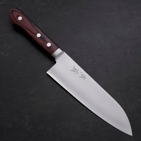 Santoku VG-1 Bokashi Manche Occidental en Acajou 165mm-[Musashi]-[Couteaux de cuisine japonais]