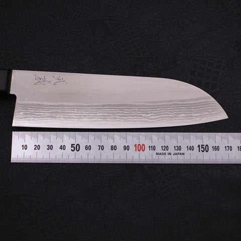 Santoku VG-1 Damas Manche Occidental Noir 170mm-[Musashi]-[Couteaux de cuisine japonais]