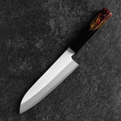 Santoku VG-1 Kasumi Manche Urushi Brûlé 180mm-[Musashi]-[Couteaux de cuisine japonais]