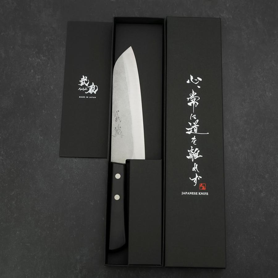 Santoku VG-1 Nashiji Manche Occidental Noir 165mm-[Musashi]-[Couteaux de cuisine japonais]