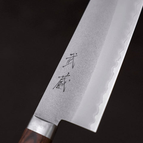 Santoku VG-1 Nashiji Manche Occidental Rouge 170mm-[Musashi]-[Couteaux de cuisine japonais]