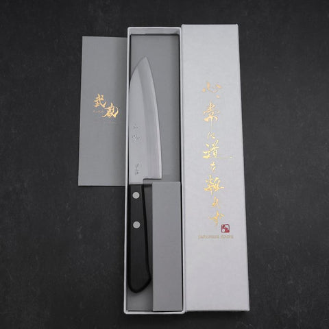 Santoku VG-1 Poli Manche Occidental Noir 135mm-[Musashi]-[Couteaux de cuisine japonais]