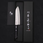 Santoku VG-1 Poli Manche Occidental Noir 165mm-[Musashi]-[Couteaux de cuisine japonais]