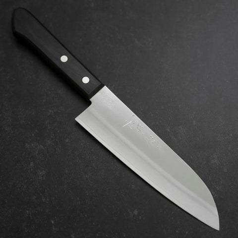 Santoku VG-1 Poli Manche Occidental Noir 165mm (Tsuba-nashi)-[Musashi]-[Couteaux de cuisine japonais]
